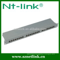 1u 19inch 24 ports cat5e rj45 stp panneau de raccordement vide